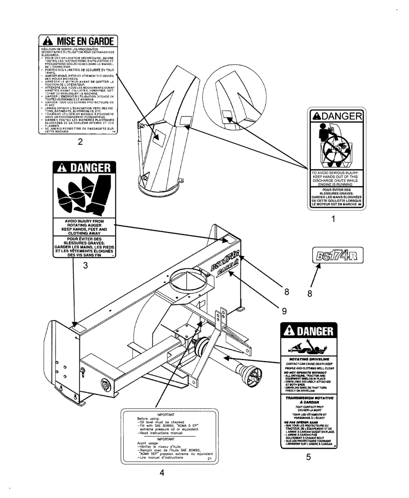Схема запчастей Case IH BSX174R - (203) - DECALS - FRENCH 
