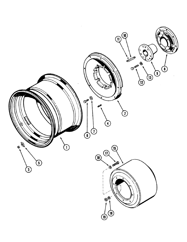 Схема запчастей Case IH 2594 - (6-078) - DUAL REAR WHEELS, CAST WITH 32 INCH RIMS (06) - POWER TRAIN