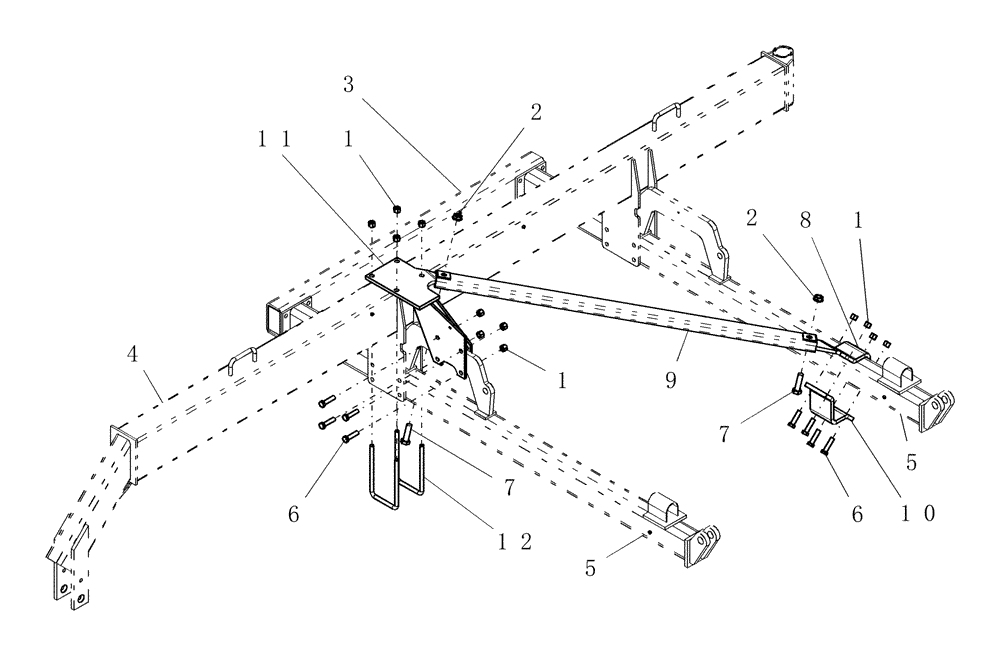 Схема запчастей Case IH SDX30 - (1.040.1) - WING BRACE (12) - FRAME