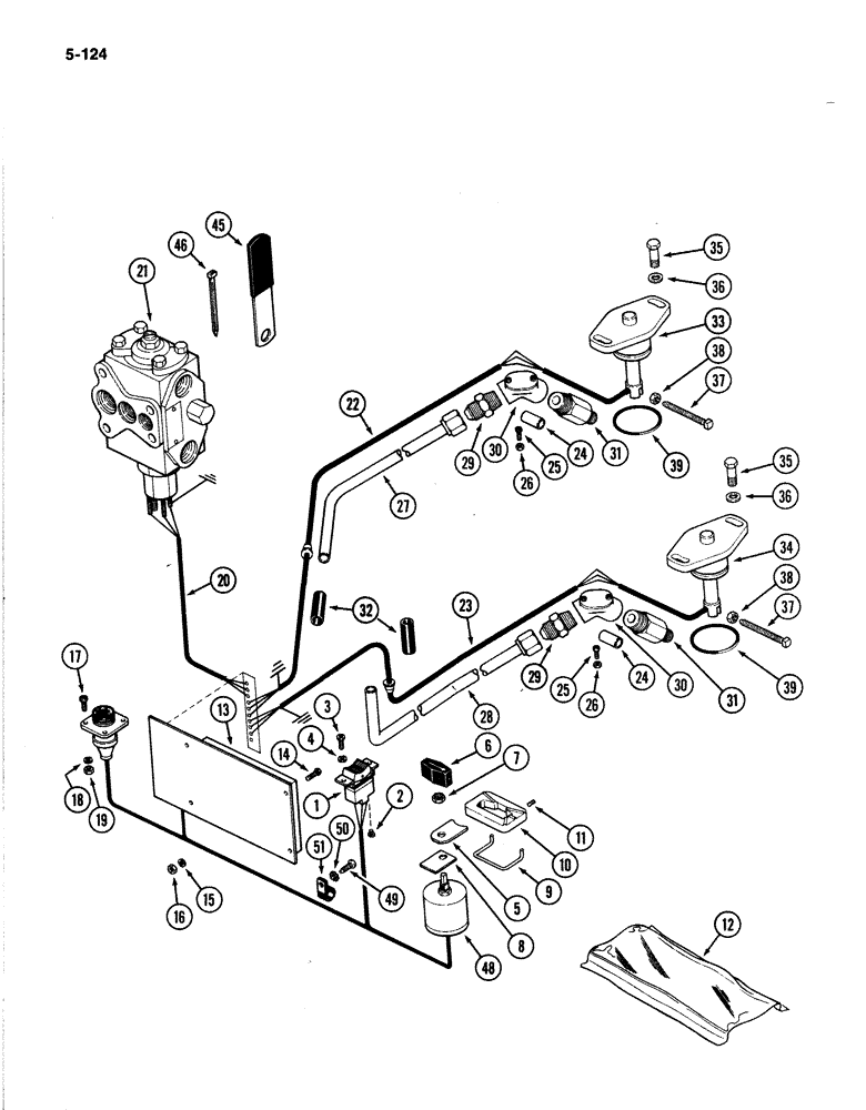 Схема запчастей Case IH 4894 - (5-124) - REAR STEERING ELECTRIC CONTROLS (05) - STEERING