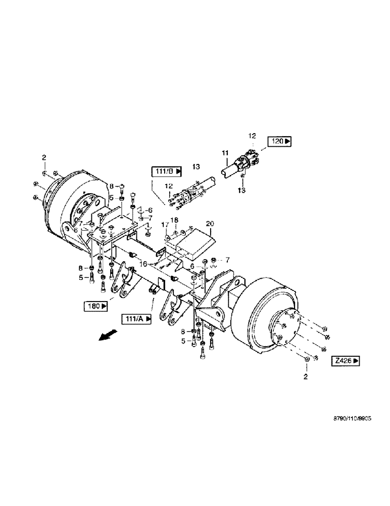 Схема запчастей Case IH 8790 - (007) - RUNNING GEAR, DRIVING SHAFT (25) - FRONT AXLE SYSTEM