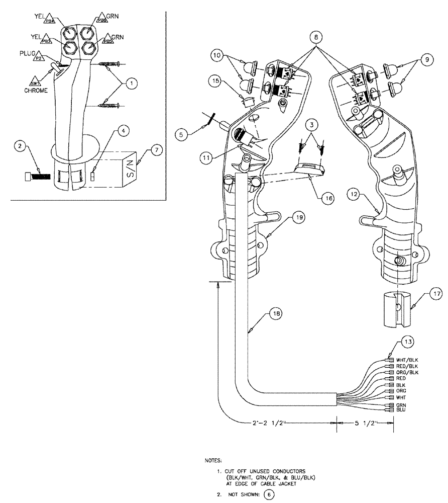 Схема запчастей Case IH SPX3200 - (01-005) - SHIFTER HANDLE (DJ/RAVEN) Cab Interior