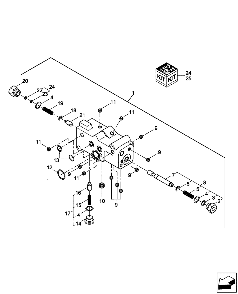 Схема запчастей Case IH FARMALL 55 - (07.03.01) - EHSS CONTROL VALVE (07) - HYDRAULIC SYSTEM