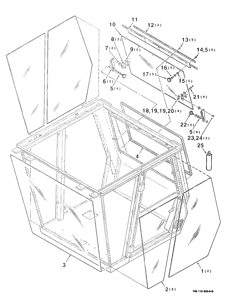 Схема запчастей Case IH 8850 - (07-10) - CAB WINDOWS AND GLASS ASSEMBLY (09) - CHASSIS