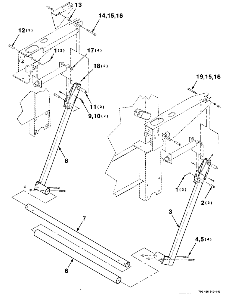 Схема запчастей Case IH 8455T - (5-10) - BALE KICKER ASSEMBLY (16) - BALE EJECTOR