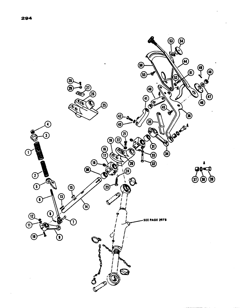 Схема запчастей Case IH 530 - (294) - SENSING LINKAGE, UTILITY, DRAFT-O-MATIC TRACTOR, PRIOR TO S/N 8262800 (06) - POWER TRAIN