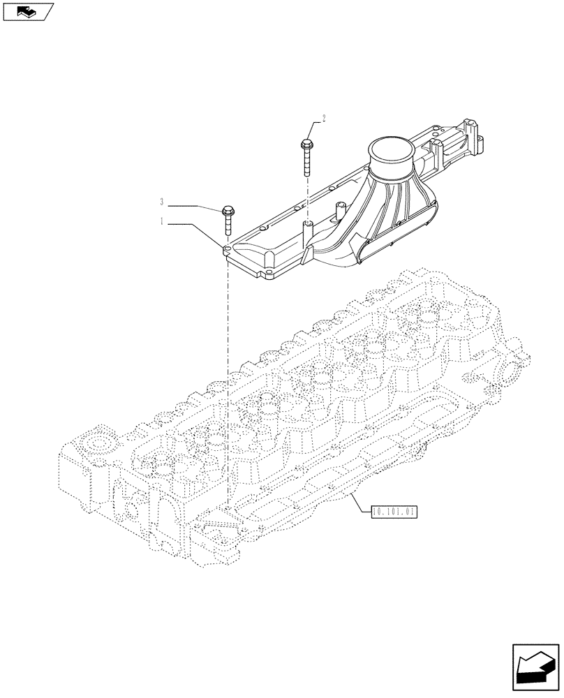 Схема запчастей Case IH F4HE9687F J100 - (10.254.01) - INTAKE MANIFOLD (2854815) (10) - ENGINE