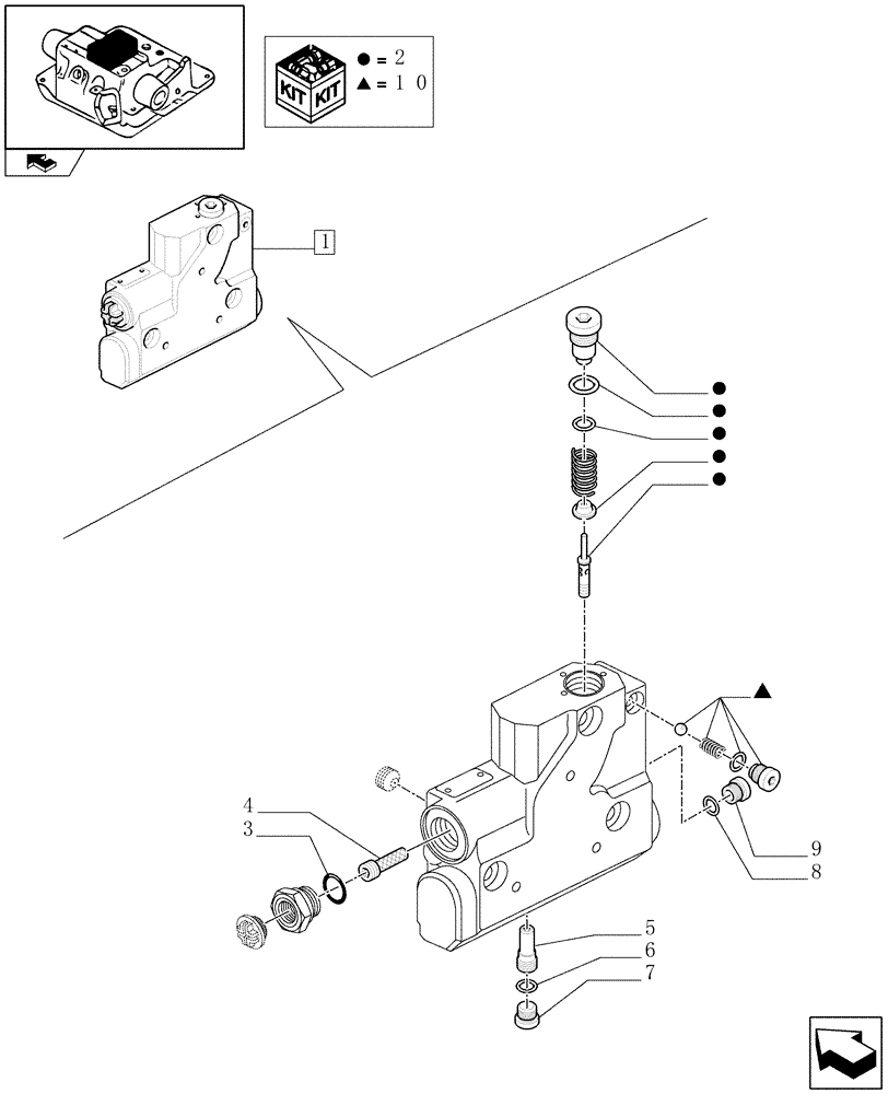 Схема запчастей Case IH PUMA 140 - (1.82.7/01D) - TOP COVER HYDRAULIC VALVE - BREAKDOWN (07) - HYDRAULIC SYSTEM