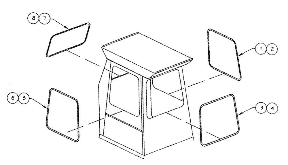 Схема запчастей Case IH PATRIOT II - (01-002) - CAB GLASS Cab Interior