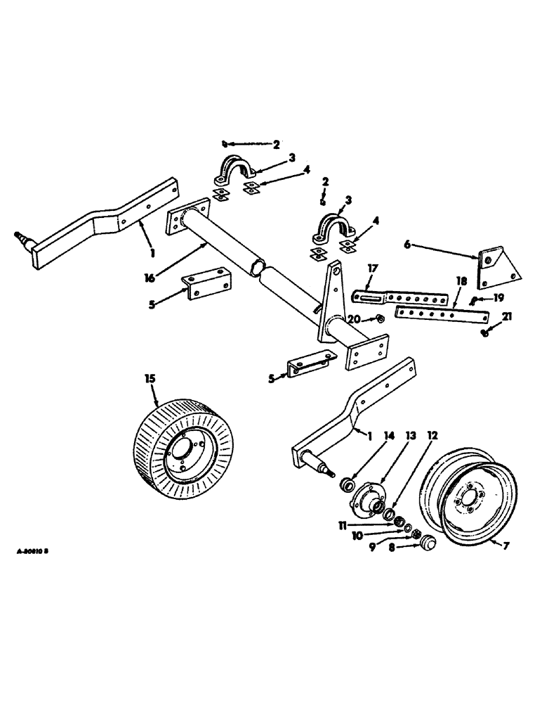 Схема запчастей Case IH 211 - (E-10) - TRAILING AXLE, WHEELS AND PUNCTURE-PROOF TIRES 