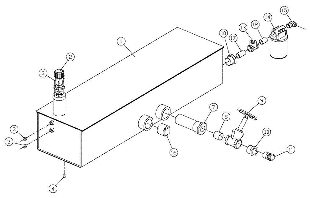 Схема запчастей Case IH 4330 - (06-002) - HYDRAULIC TANK GROUP (07) - HYDRAULICS