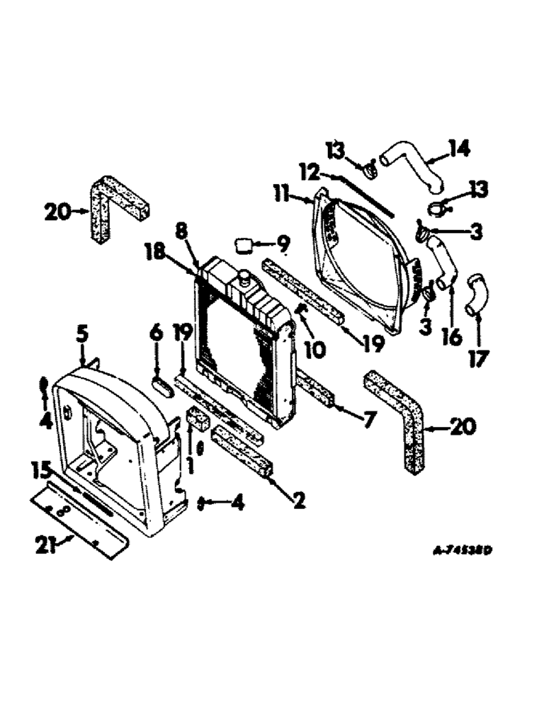 Схема запчастей Case IH 656 - (A-10) - CHASSIS, RADIATOR AND SHEET METAL, RADIATOR AND CONNECTIONS Chassis, Radiator & Sheet Metal