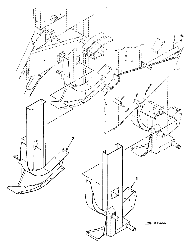 Схема запчастей Case IH 8590 - (7-30) - STRUT ASSEMBLY, LEFT AND RIGHT (12) - MAIN FRAME