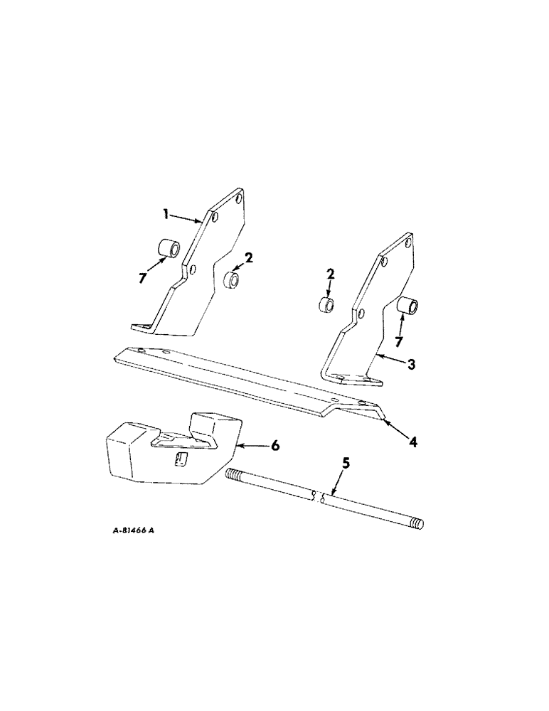 Схема запчастей Case IH 2424 - (164[A]) - MISCELLANOUS EQUIPMENT, FRONT END WEIGHT BRACKET AND WEIGHTS, 2424 TRACTORS WITH BACKHOE Miscellaneous Equipment