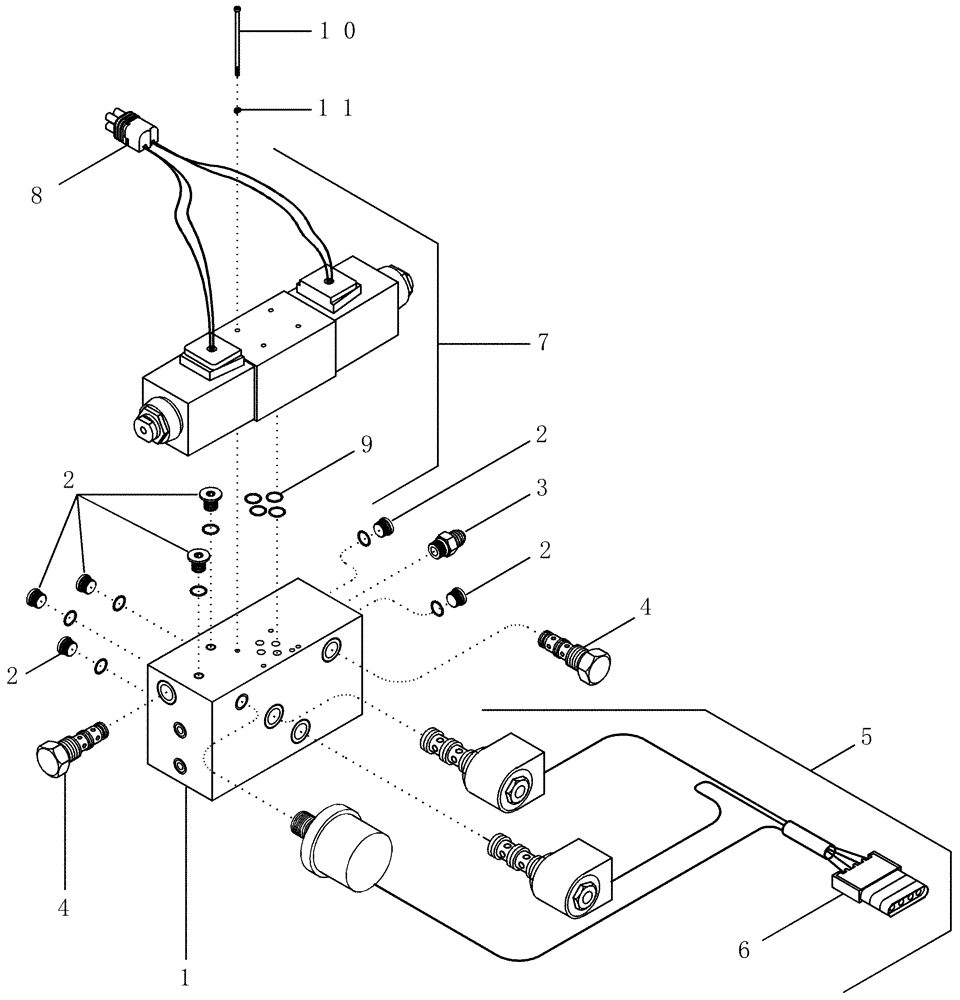 Схема запчастей Case IH 625 - (35.910.40) - ROW GUIDANCE HYDRAULIC MANIFOLD VALVE AND SWITCH ASSEMBLY (35) - HYDRAULIC SYSTEMS