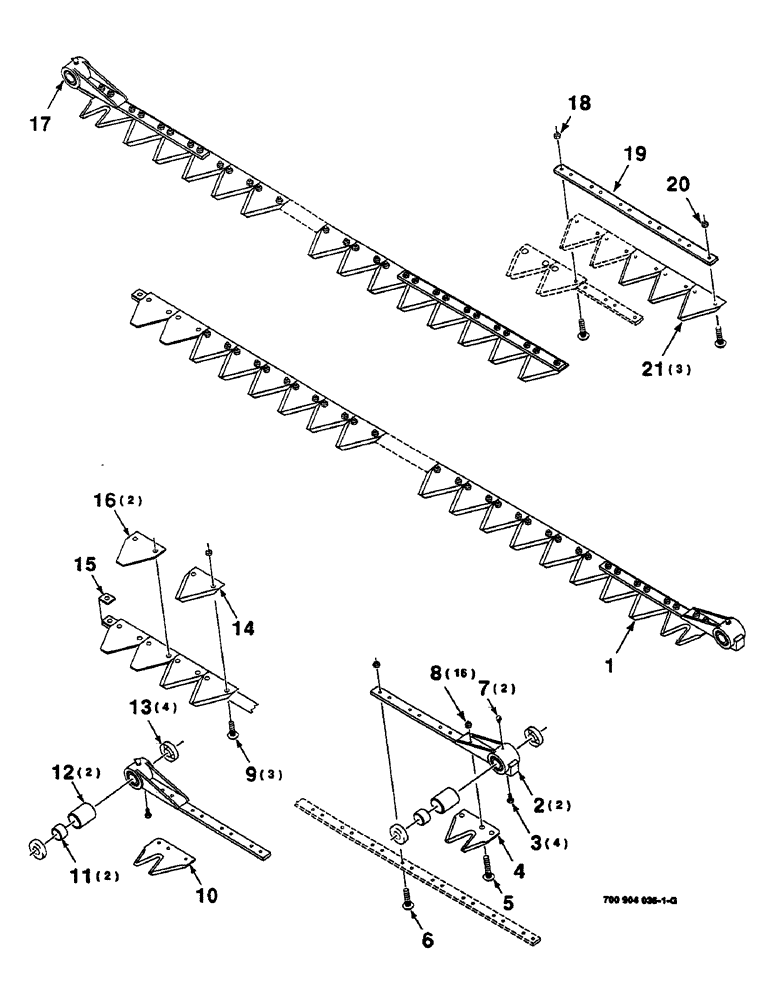 Схема запчастей Case IH 625 - (3-18) - SICKLE ASSEMBLIES, 18 FOOT (58) - ATTACHMENTS/HEADERS