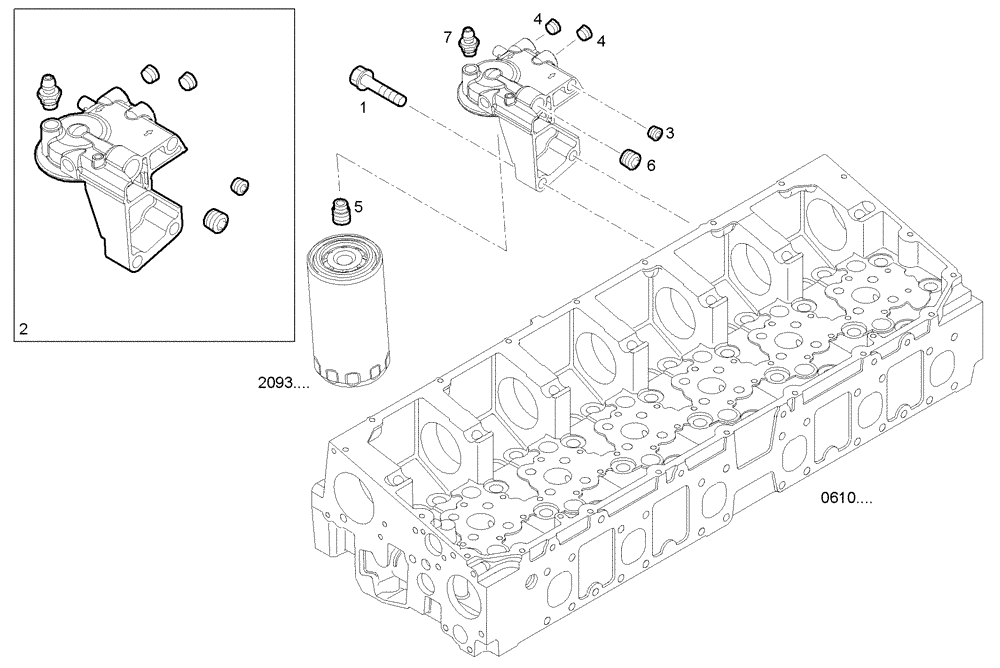 Схема запчастей Case IH F2CE9684E E015 - (2004.006) - FUEL FILTER SUPPORT 