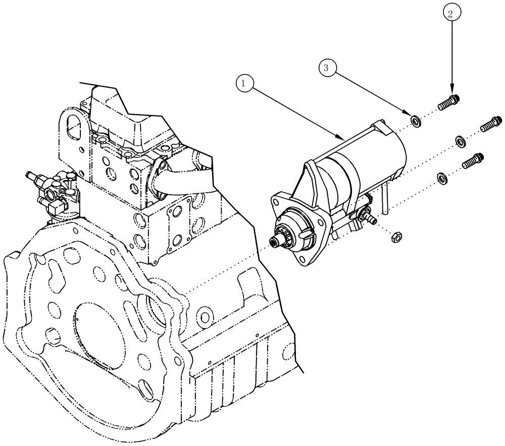 Схема запчастей Case IH CPX610 - (04-19) - MOUNTING, STARTER (06) - ELECTRICAL SYSTEMS