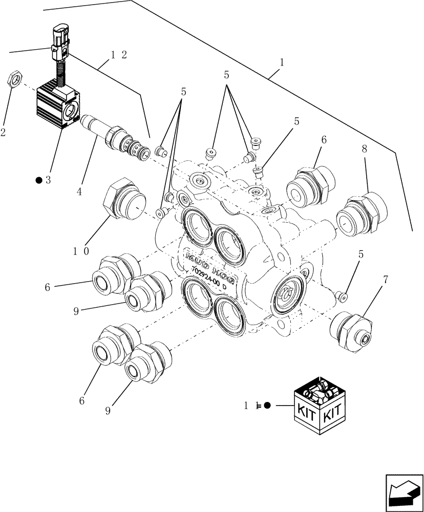 Схема запчастей Case IH 8010 - (44.200.12[02]) - POWERED REAR AXLE, SELECTOR VALVE (44) - WHEELS