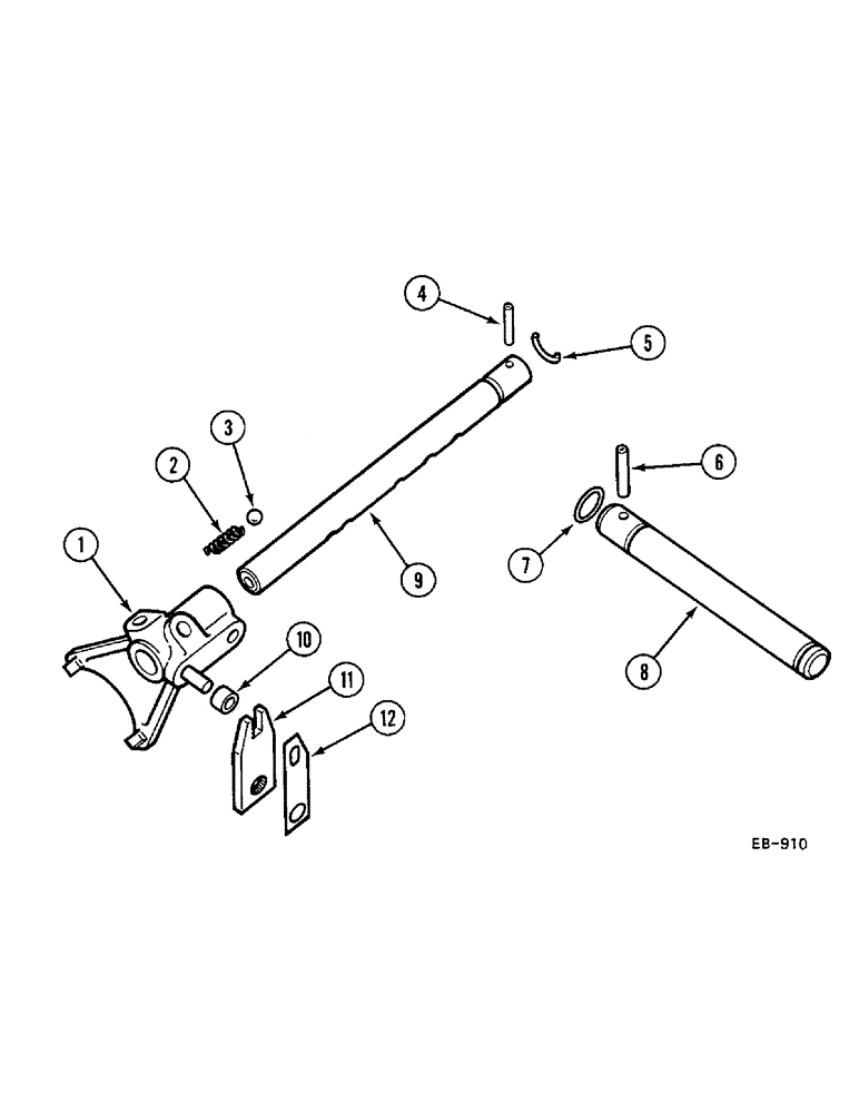 Схема запчастей Case IH 685 - (6-394) - GEAR SHIFT MECHANISM - RANGE TRANSMISSION, VERSION WITH FORWARD AND REVERSE (06) - POWER TRAIN