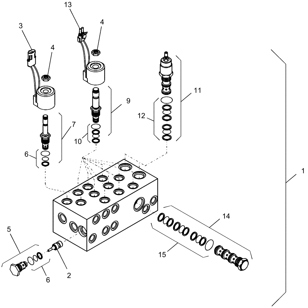 Схема запчастей Case IH 1250 - (35.138.14) - HYDRAULICS - ASSEMBLY, VALVE LIFT AND FOLD 87600220 - 12 ROW (35) - HYDRAULIC SYSTEMS