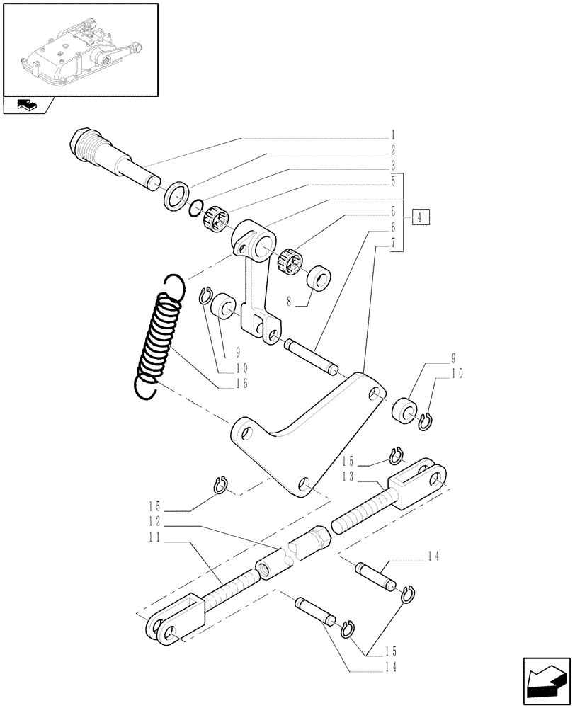 Схема запчастей Case IH FARMALL 105V - (1.82.5[04]) - HYDRAULIC LIFT OUTER AND INNER CONTROLS (07) - HYDRAULIC SYSTEM