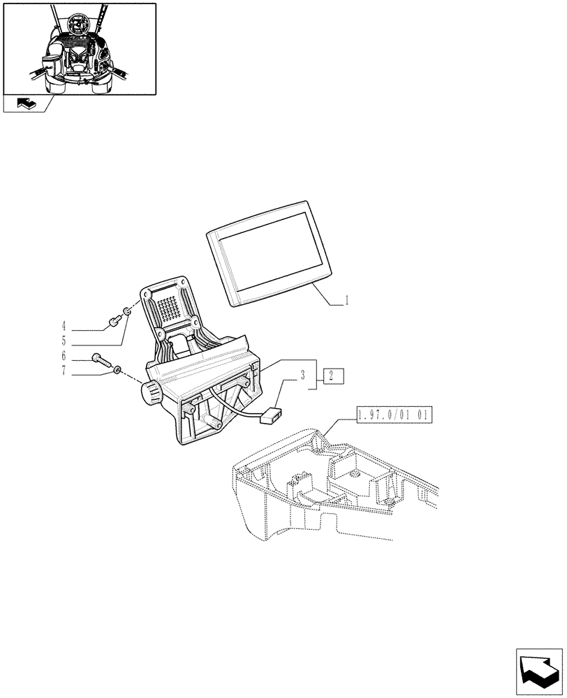 Схема запчастей Case IH PUMA 195 - (1.75.1/10) - (VAR.331-341-348) VIRTUAL TERMINAL ASF PRO300 MOUNTED ON ARMREST (06) - ELECTRICAL SYSTEMS