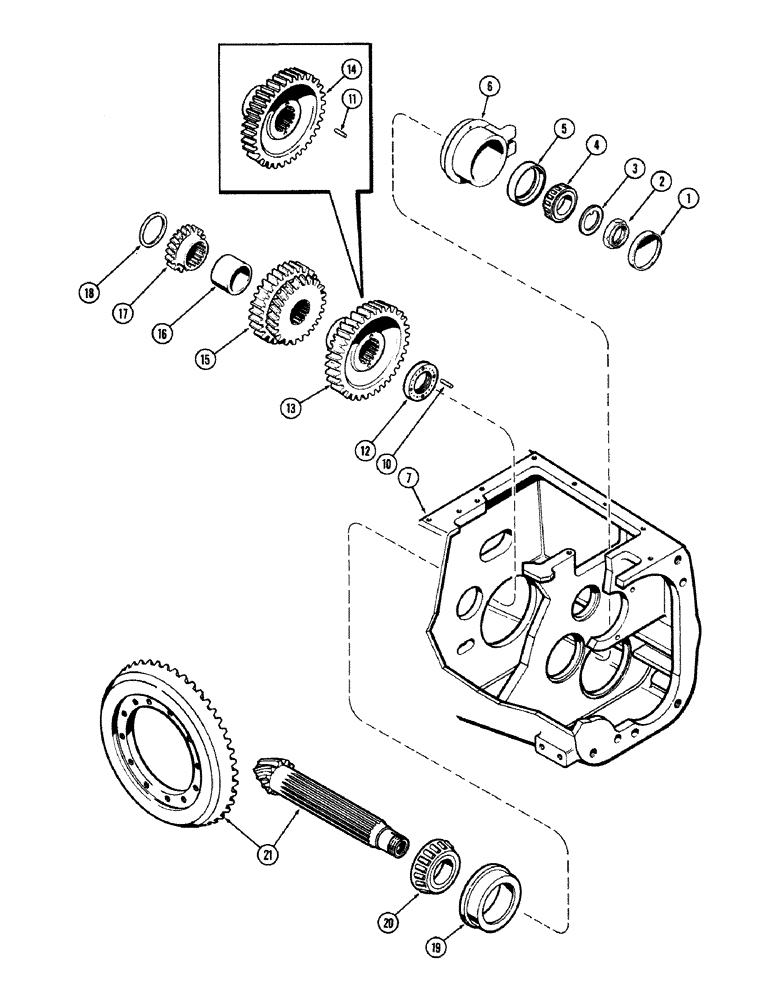 Схема запчастей Case IH 870 - (176) - COUNTERSHAFT, POWER SHIFT (06) - POWER TRAIN