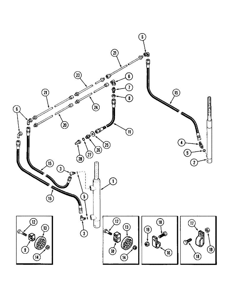 Схема запчастей Case IH 1010 - (8-10) - REEL LIFT HYDRAULIC SYSTEM, 22.5, 25.0 AND 30.0 FOOT HEADER (35) - HYDRAULIC SYSTEMS