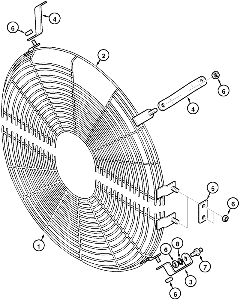 Схема запчастей Case IH C60 - (02-03) - FAN SHIELDS (02) - ENGINE