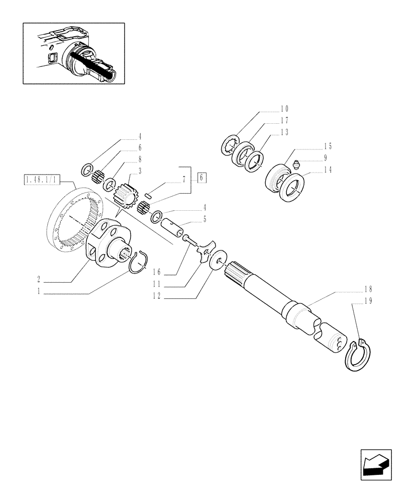 Схема запчастей Case IH MXM190 - (1.48.1/07) - (VAR.431/5) 112" LONG AXLE FOR STEEL DISK (05) - REAR AXLE