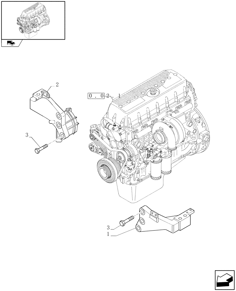 Схема запчастей Case IH F3AE0684P E909 - (0.04.4) - ENGINE SUSPENSION (504087156) 