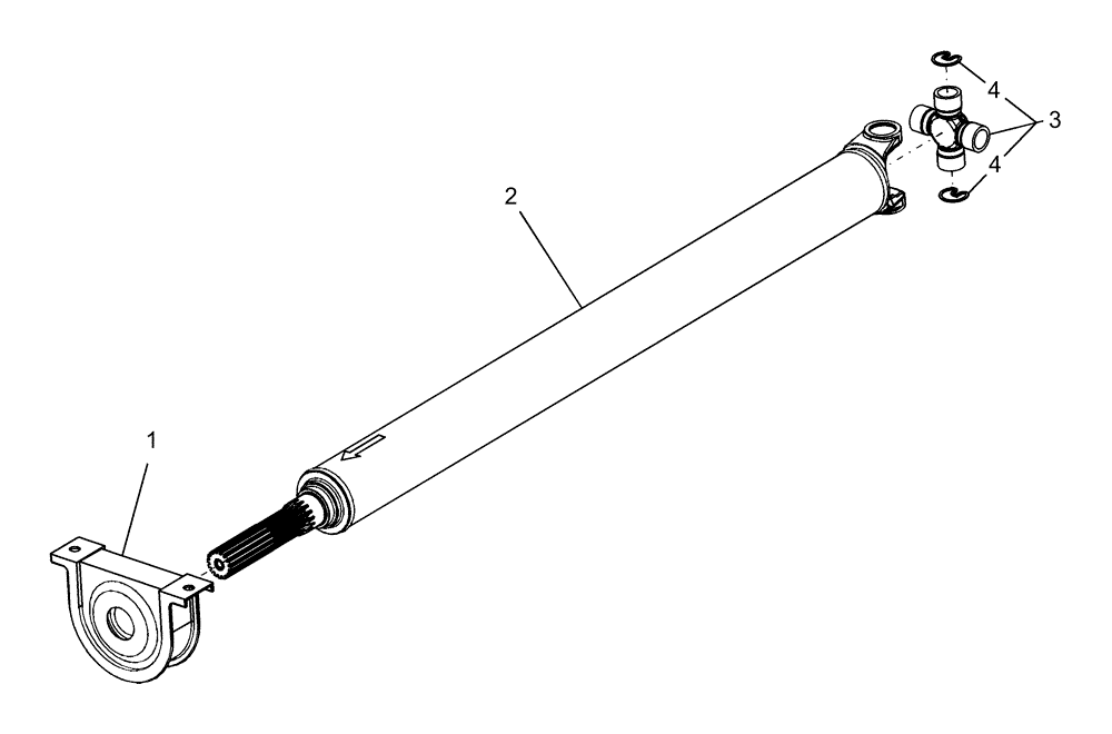 Схема запчастей Case IH AFX8010 - (C.42.B.43.43) - DRIVE SHAFT, UPPER - FEEDER / HEADER C - Power Train