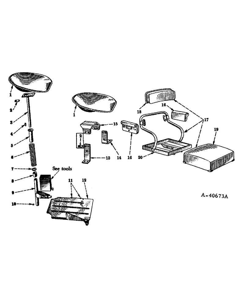 Схема запчастей Case IH FARMALL CUB - (13-09) - SUPERSTRUCTURE, SEAT AND PLATFORM (05) - SUPERSTRUCTURE