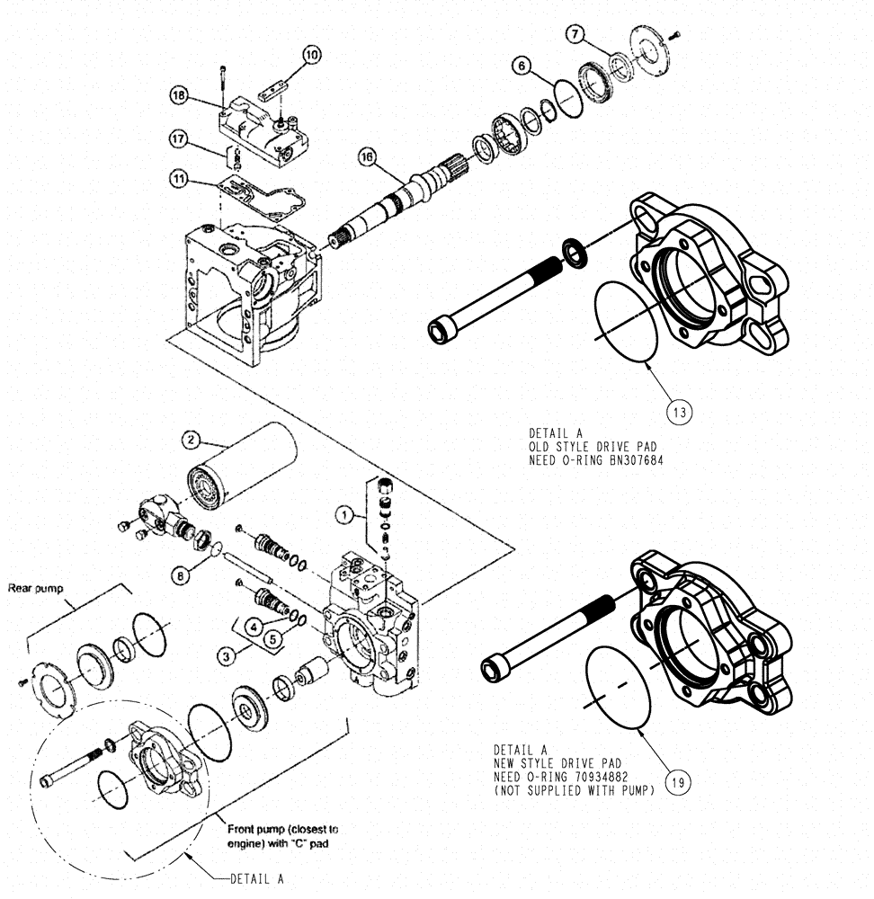 Схема запчастей Case IH 3185 - (06-026) - HYDROSTATIC PUMP Hydraulic Plumbing