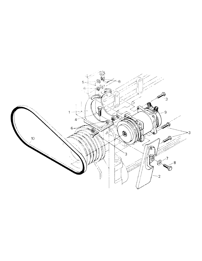 Схема запчастей Case IH KM-325 - (03-11) - A/C COMPRESSOR AND MOUNTING, CUMMINS 855 ENGINE (03) - Climate Control