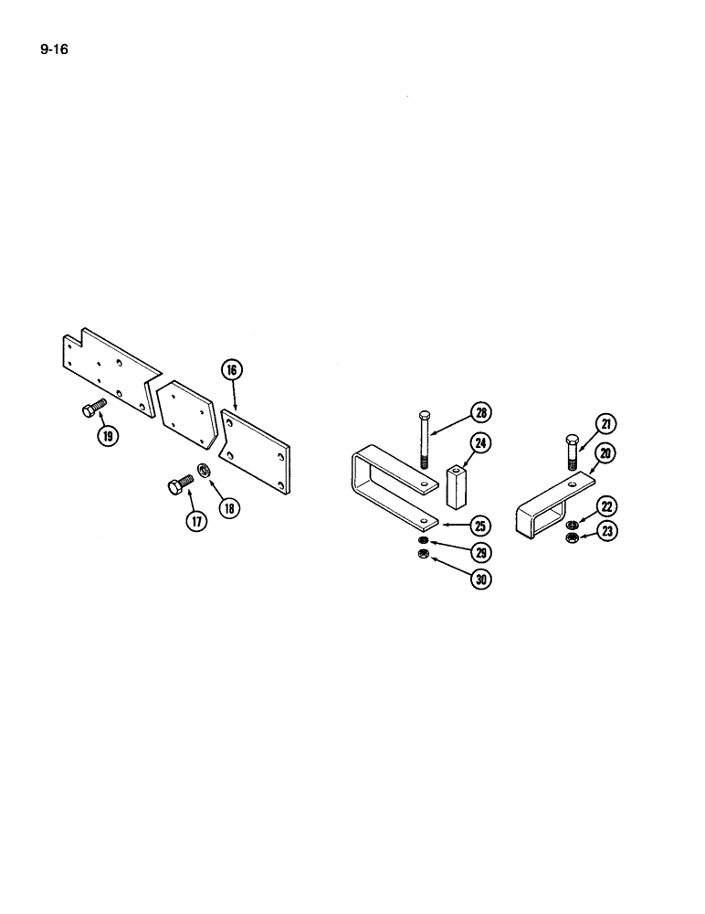 Схема запчастей Case IH 3394 - (9-016) - SIDE RAILS / SAFETY CHAIN SUPPORT (09) - CHASSIS/ATTACHMENTS