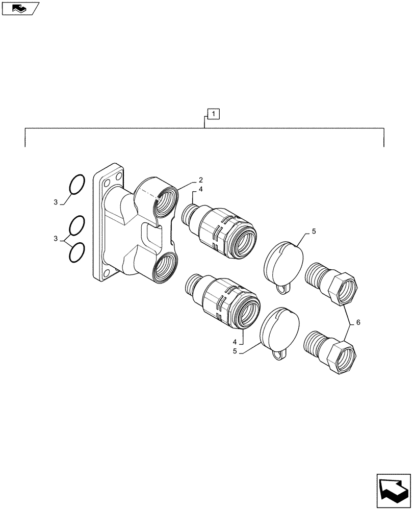 Схема запчастей Case IH STEIGER 500 - (88.035.13) - DIA KIT - 3/4" COUPLER (88) - ACCESSORIES