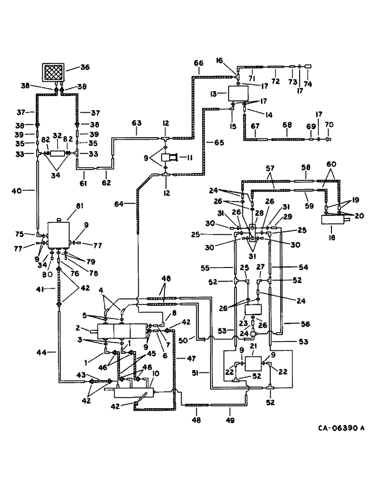 Схема запчастей Case IH 1470 - (10-27) - HYDRAULICS, HYDRAULIC DIAGRAM, HEADER AND REEL DRIVE, S.N. 10000 AND BELOW (07) - HYDRAULICS