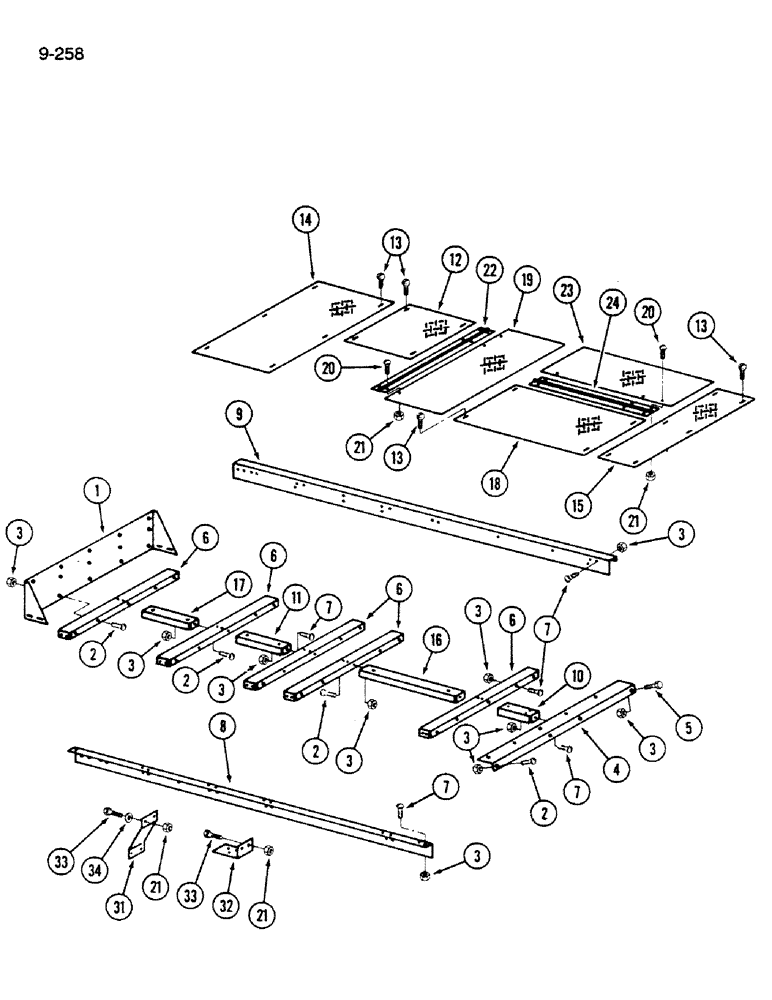 Схема запчастей Case IH 1620 - (9-258) - ENGINE SERVICE DECK (12) - CHASSIS