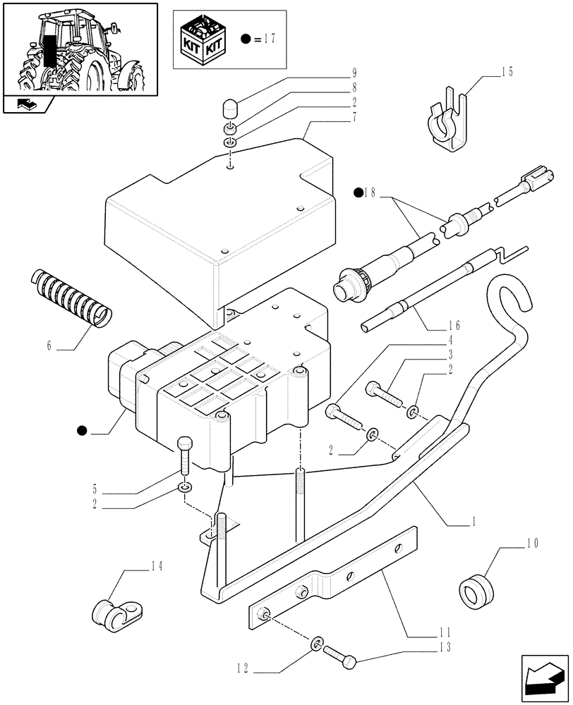 Схема запчастей Case IH PUMA 140 - (1.76.0/05) - ELECTRONIC PARK LOCK (VAR.330083-331083) (06) - ELECTRICAL SYSTEMS