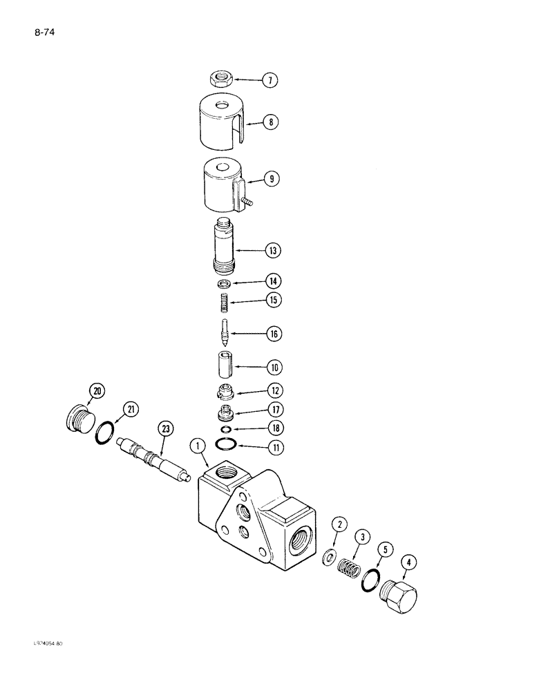 Схема запчастей Case IH 1640 - (8-074) - FEEDER CLUTCH VALVE, P.I.N. JJC0097190 AND AFTER (07) - HYDRAULICS