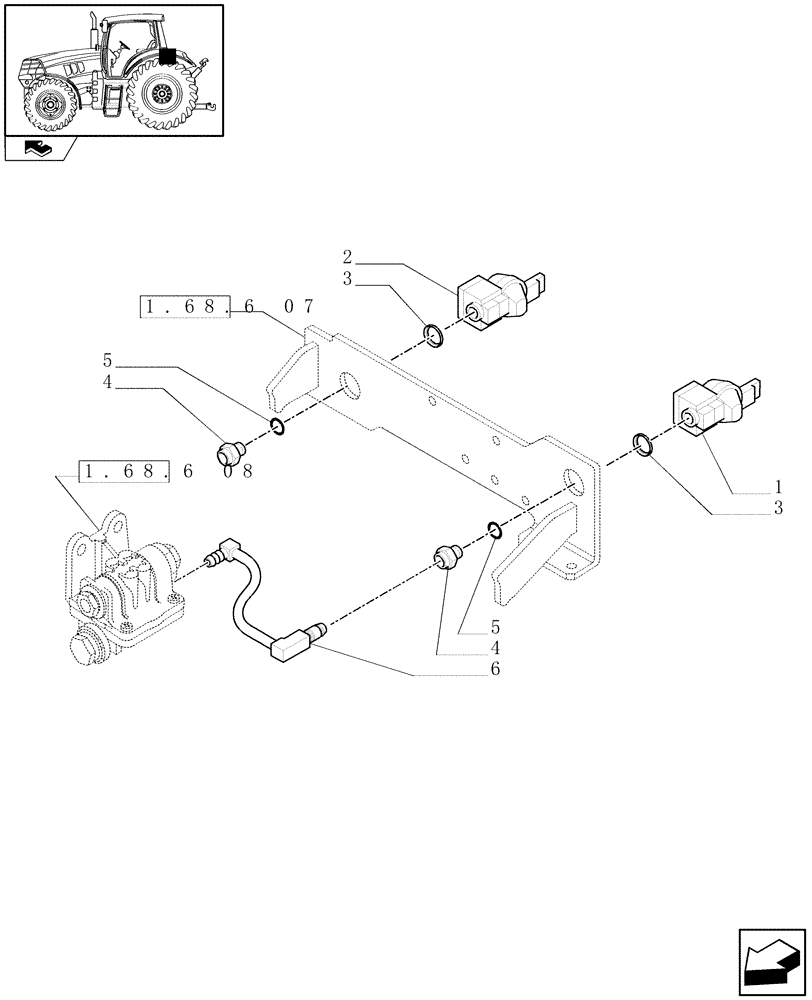 Схема запчастей Case IH PUMA 140 - (1.68.6[09]) - PNEUMATIC TRAILER BRAKE (UNIVERSAL) - QUICK HITCH AND PIPES (VAR.332727) (05) - REAR AXLE