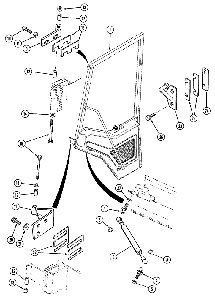 Схема запчастей Case IH 7240 - (9-114) - CAB, DOOR RETAINING PARTS (09) - CHASSIS/ATTACHMENTS