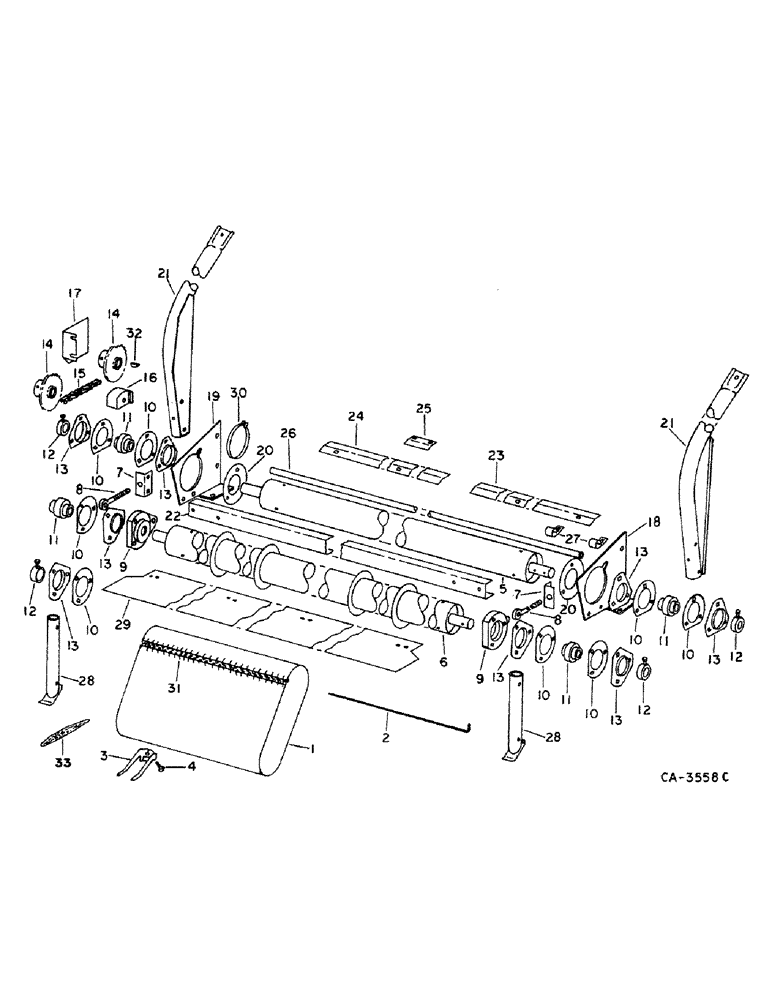 Схема запчастей Case IH 1482 - (33-29) - FEEDER, WINDROW PICKUP, BASIC (13) - FEEDER