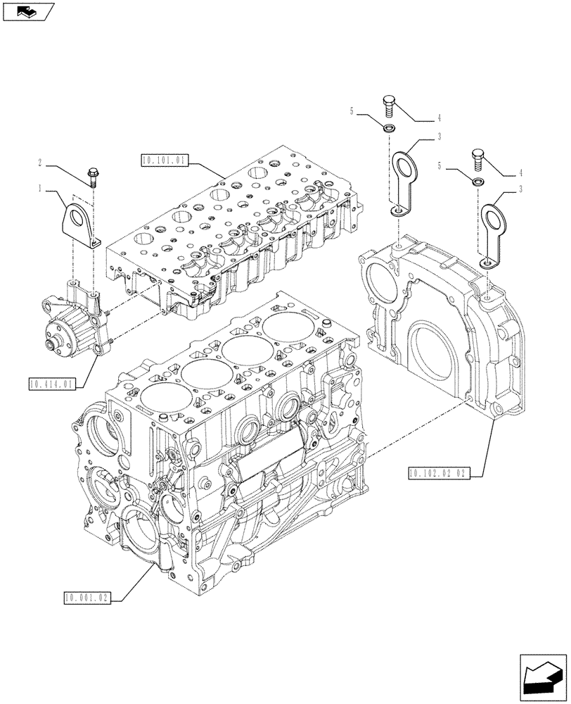 Схема запчастей Case IH FARMALL 75C - (10.012.04) - ENGINE, HOOK (10) - ENGINE