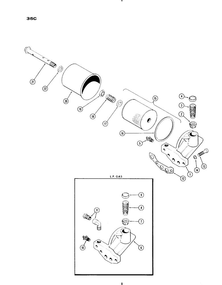 Схема запчастей Case IH 830-SERIES - (035C) - OIL FILTER, 251 AND 284 SPARK IGNITION ENGINES (02) - ENGINE