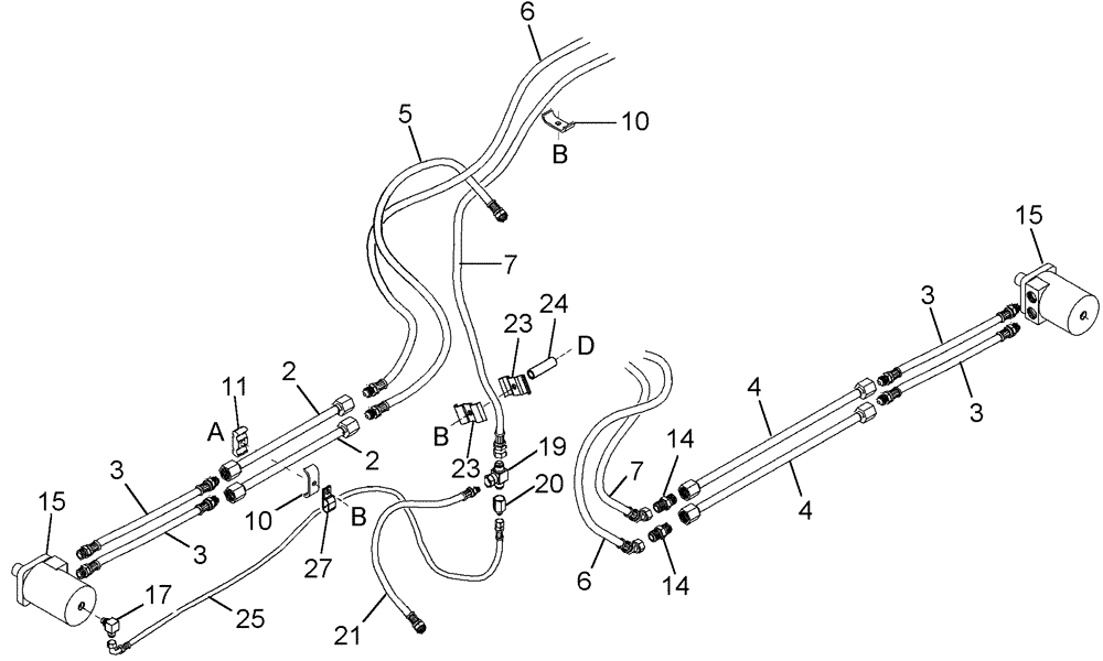 Схема запчастей Case IH 2042 - (09-03) - HYDRAULIC CIRCUIT DRAPER DRIVE 