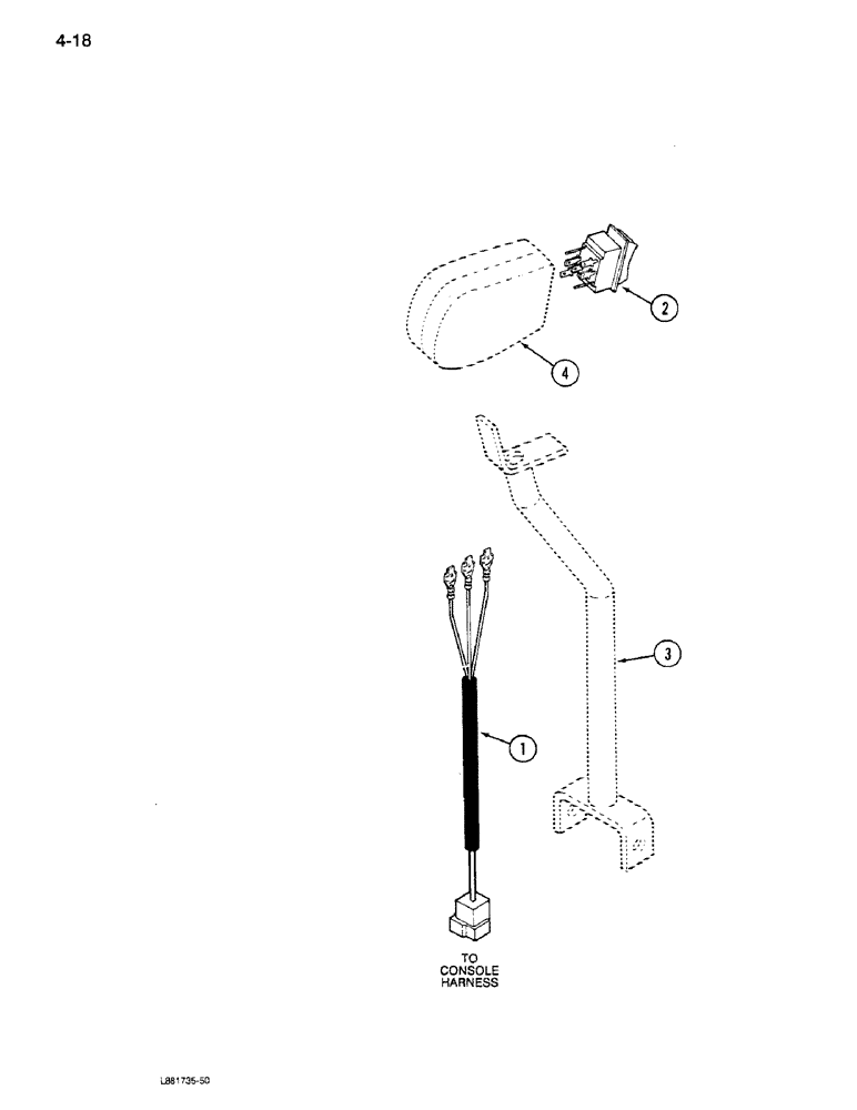 Схема запчастей Case IH 1640 - (4-18) - HEADER LIFT HANDLE HARNESS (06) - ELECTRICAL