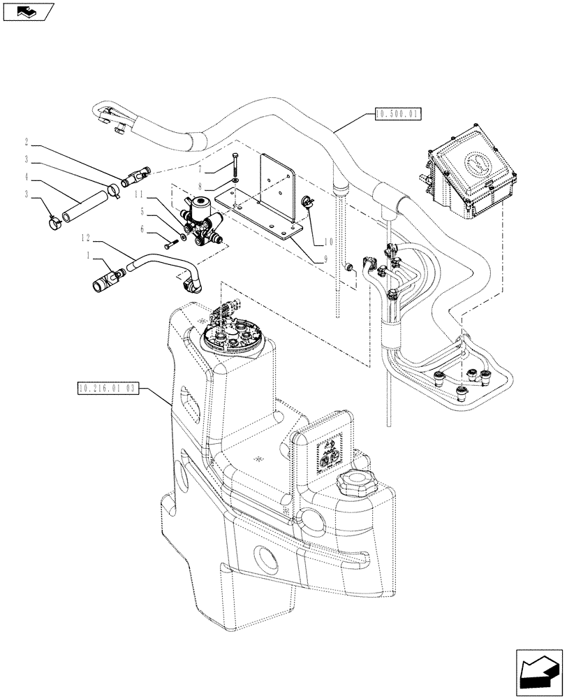 Схема запчастей Case IH PUMA 230 - (10.214.03) - FUEL LINE (10) - ENGINE